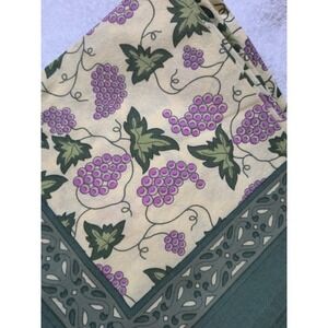 Set of 6 Couleur Nature Bruno Lamy Napkins Grapes Leaves Vine Green Border EUC